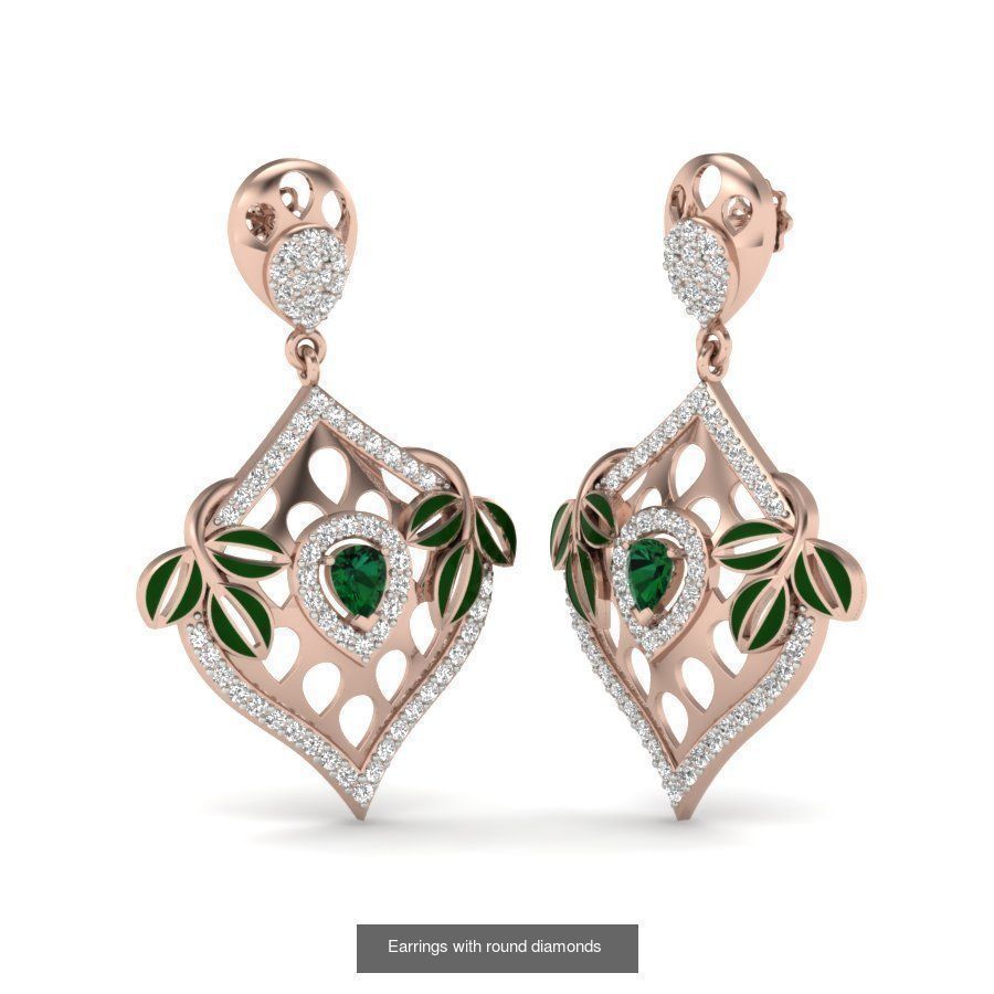 171 Women Long Earring 3dm STL Render Detail Bulk Collection _198