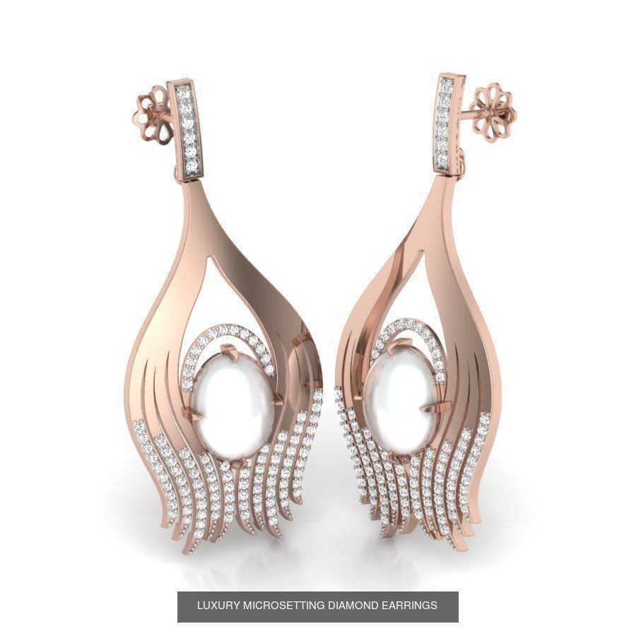 171 Women Long Earring 3dm STL Render Detail Bulk Collection _147