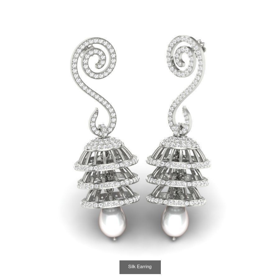 171 Women Long Earring 3dm STL Render Detail Bulk Collection _192