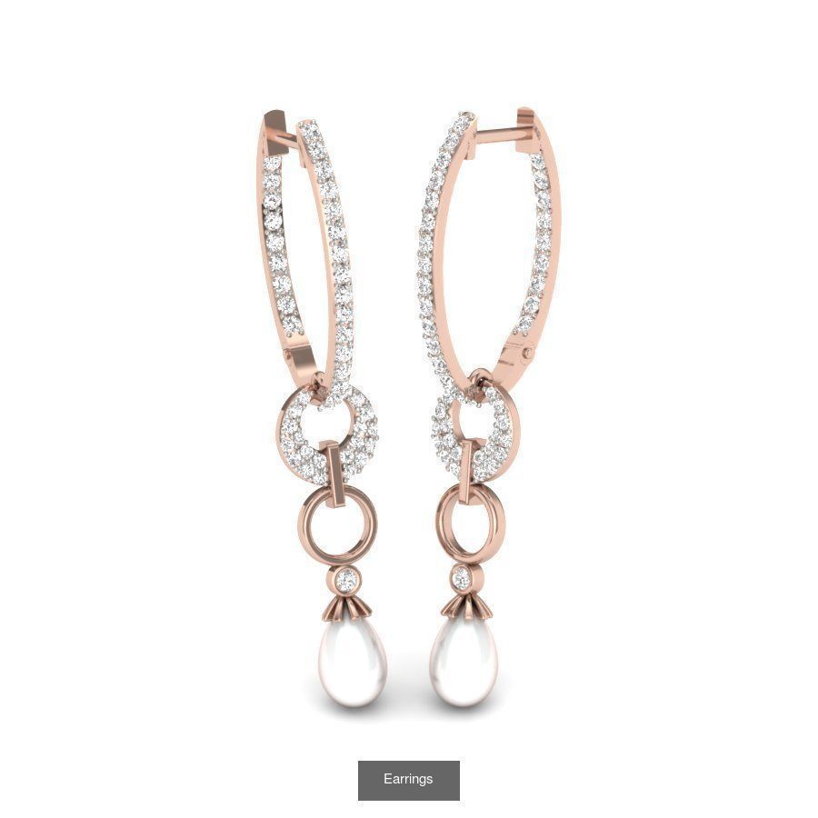171 Women Long Earring 3dm STL Render Detail Bulk Collection _119