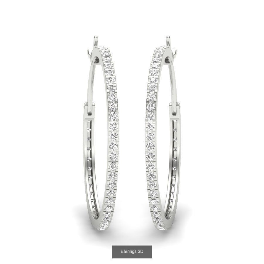 171 Women Long Earring 3dm STL Render Detail Bulk Collection _189
