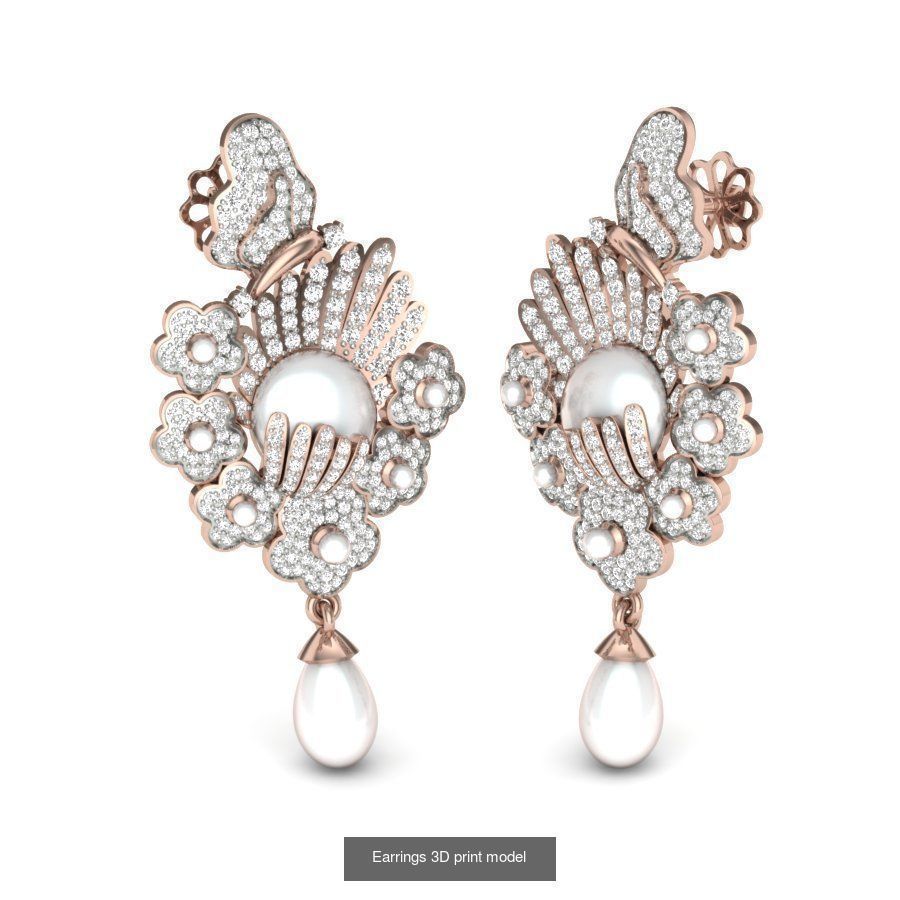 171 Women Long Earring 3dm STL Render Detail Bulk Collection _145