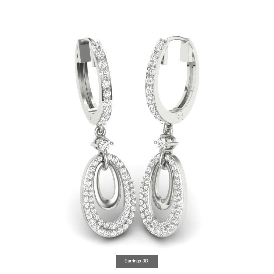 171 Women Long Earring 3dm STL Render Detail Bulk Collection _179
