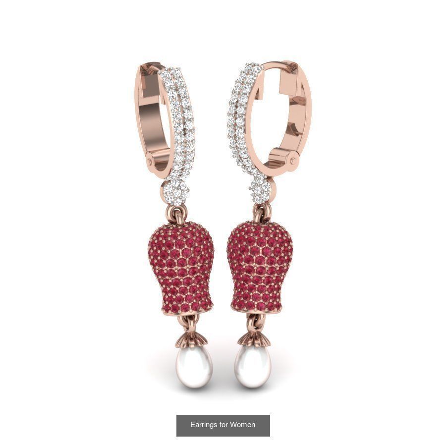 171 Women Long Earring 3dm STL Render Detail Bulk Collection _114