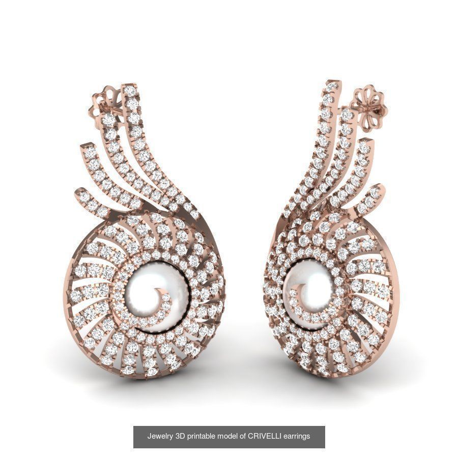 171 Women Long Earring 3dm STL Render Detail Bulk Collection _123