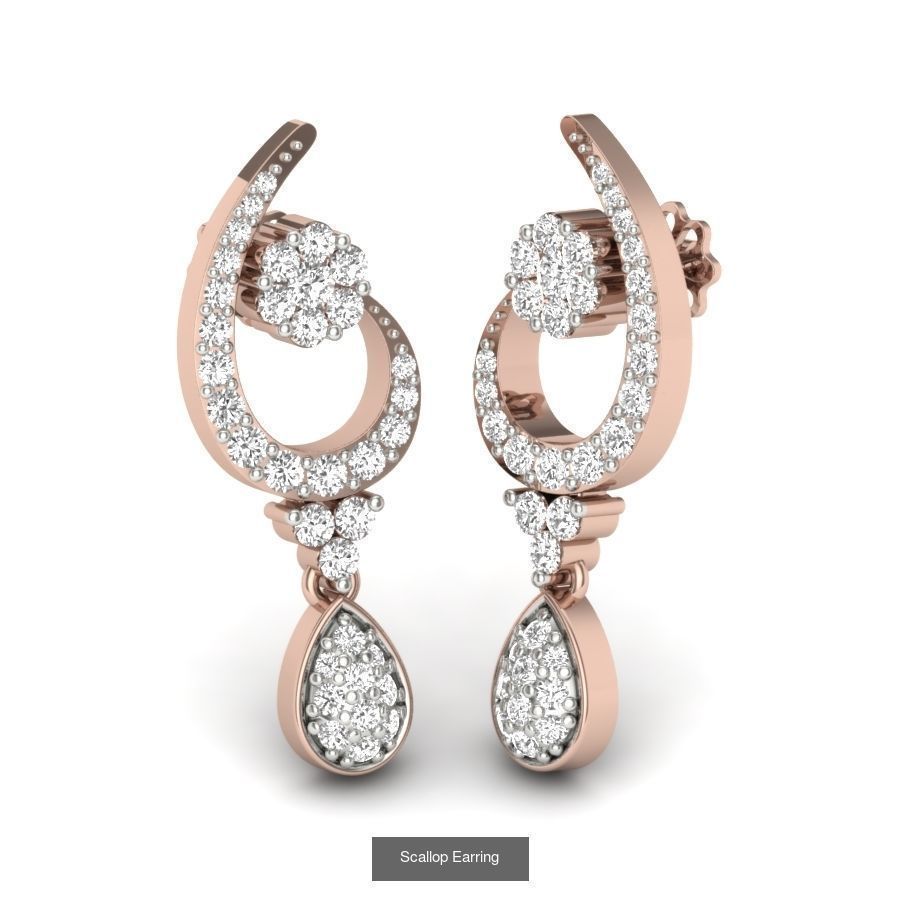 171 Women Long Earring 3dm STL Render Detail Bulk Collection _109