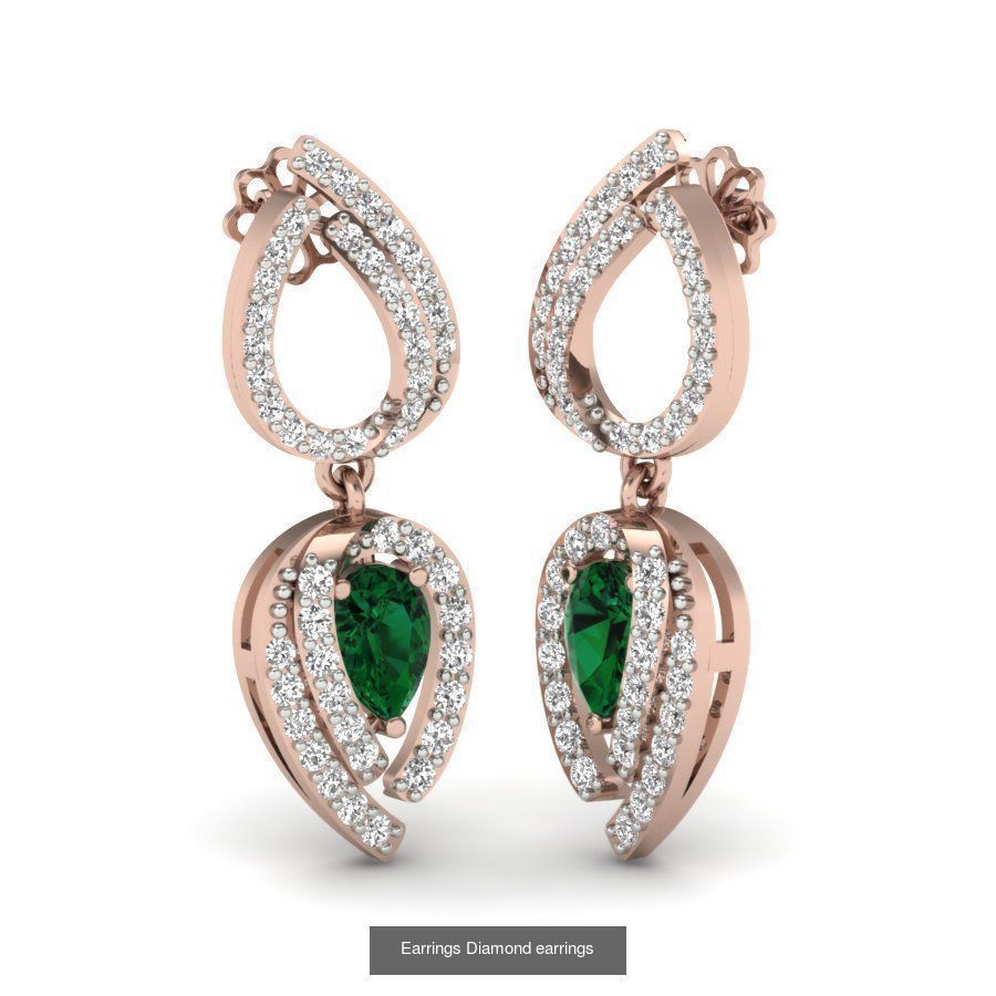 171 Women Long Earring 3dm STL Render Detail Bulk Collection _56