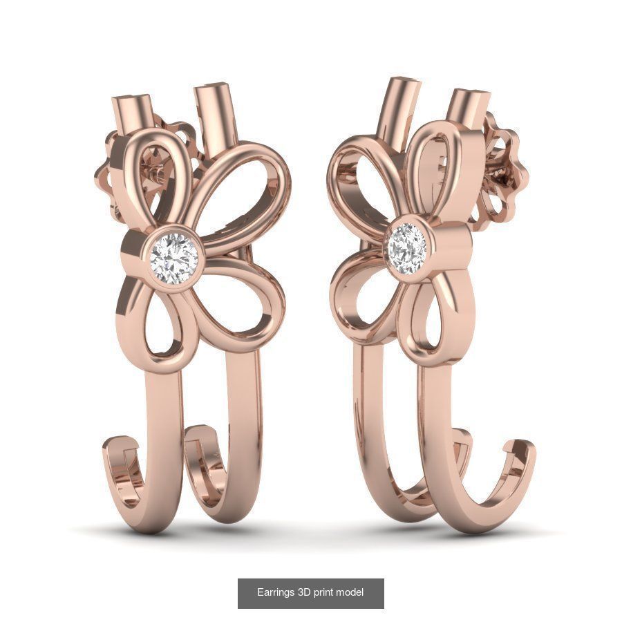 171 Women Long Earring 3dm STL Render Detail Bulk Collection _76