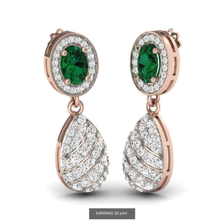 171 Women Long Earring 3dm STL Render Detail Bulk Collection _58