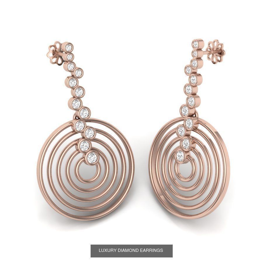 171 Women Long Earring 3dm STL Render Detail Bulk Collection _89