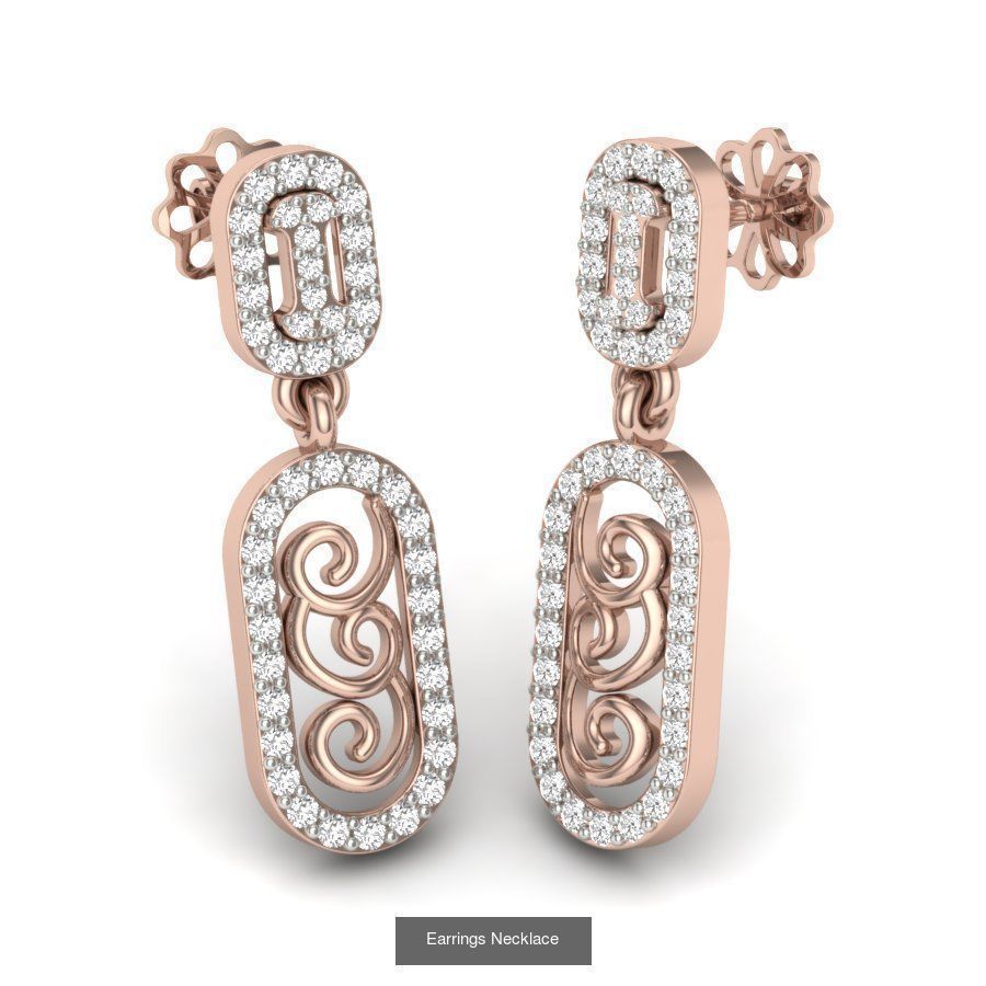 171 Women Long Earring 3dm STL Render Detail Bulk Collection _82