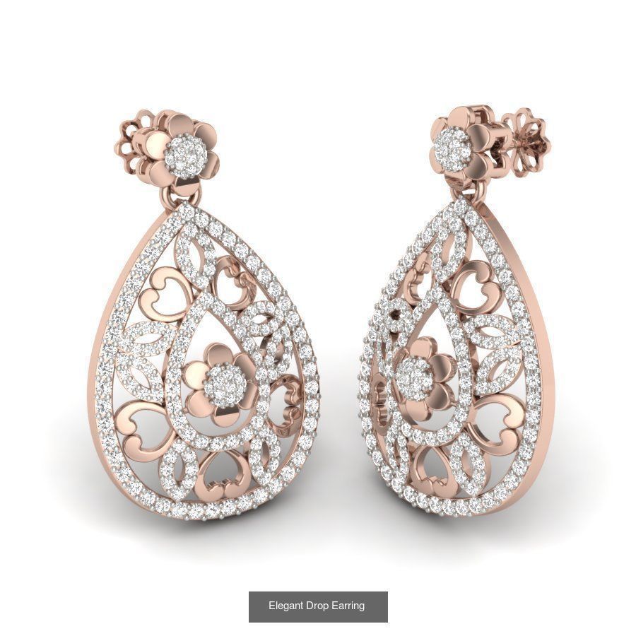 171 Women Long Earring 3dm STL Render Detail Bulk Collection _105