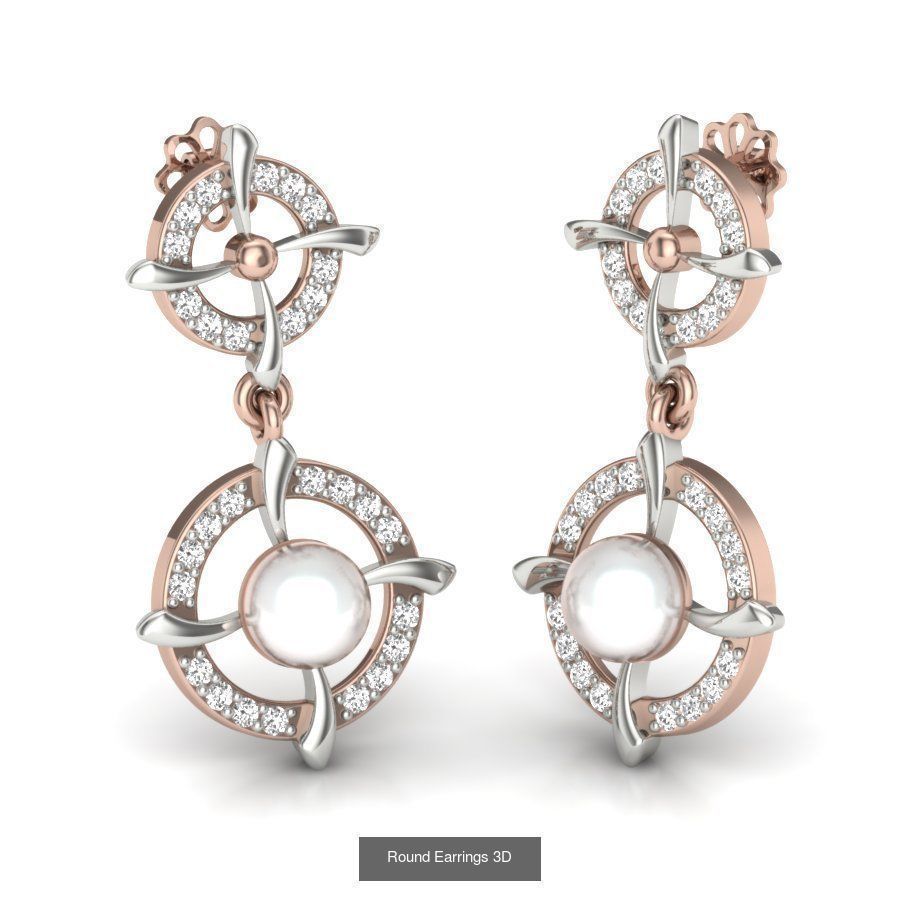 171 Women Long Earring 3dm STL Render Detail Bulk Collection _53