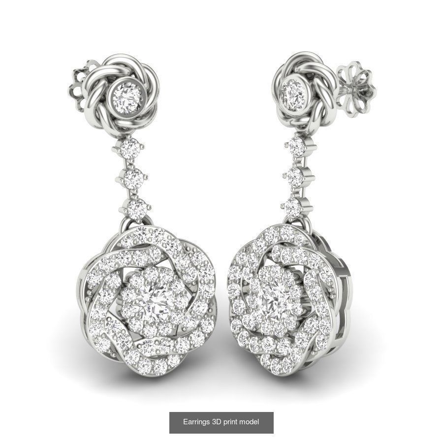 171 Women Long Earring 3dm STL Render Detail Bulk Collection _181
