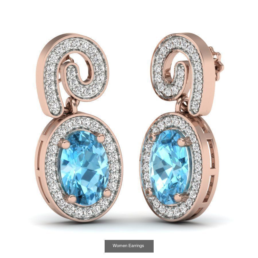 171 Women Long Earring 3dm STL Render Detail Bulk Collection _59