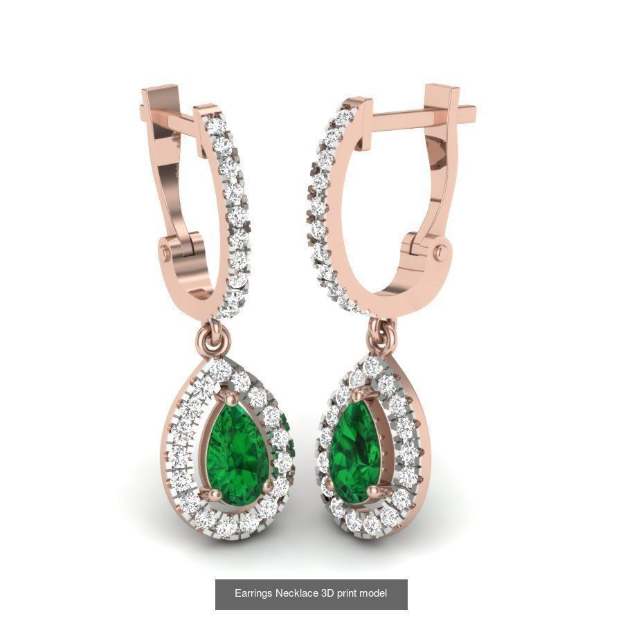 171 Women Long Earring 3dm STL Render Detail Bulk Collection _169