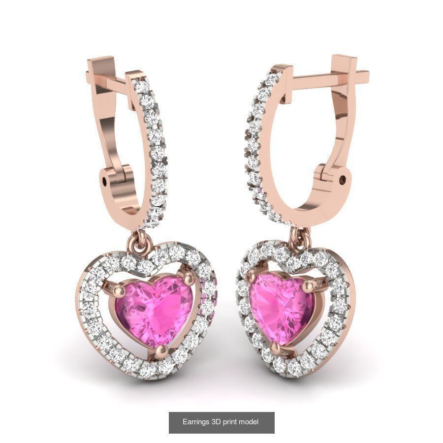 171 Women Long Earring 3dm STL Render Detail Bulk Collection _170