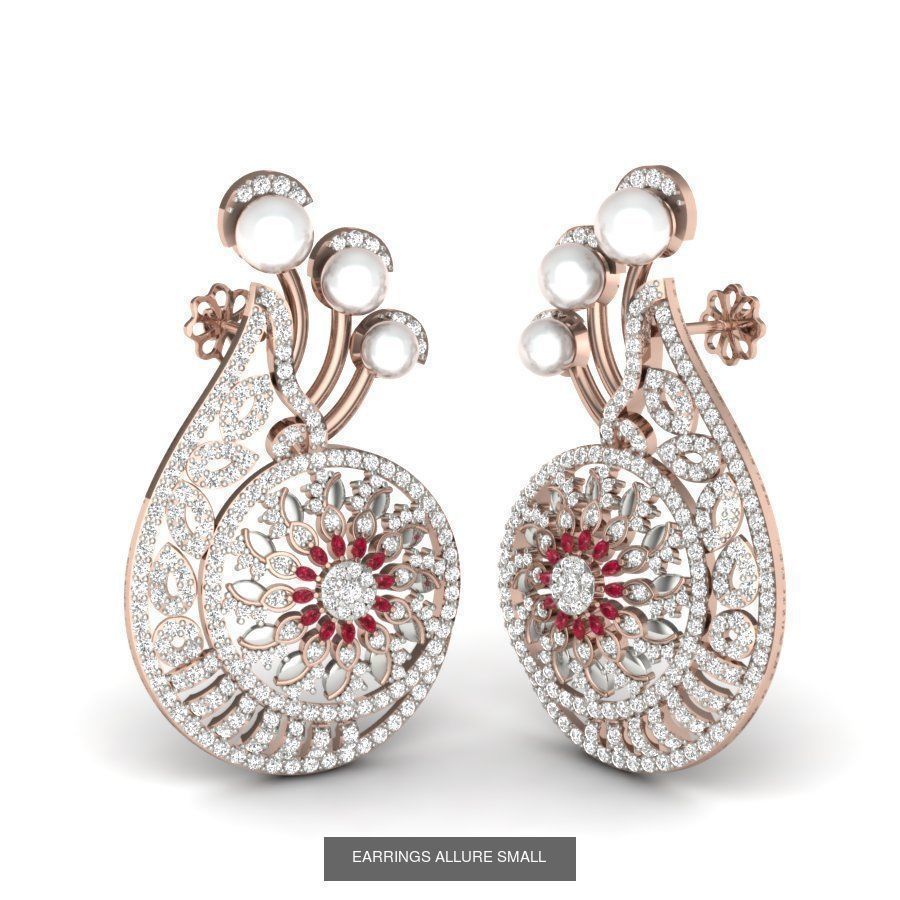 171 Women Long Earring 3dm STL Render Detail Bulk Collection _116