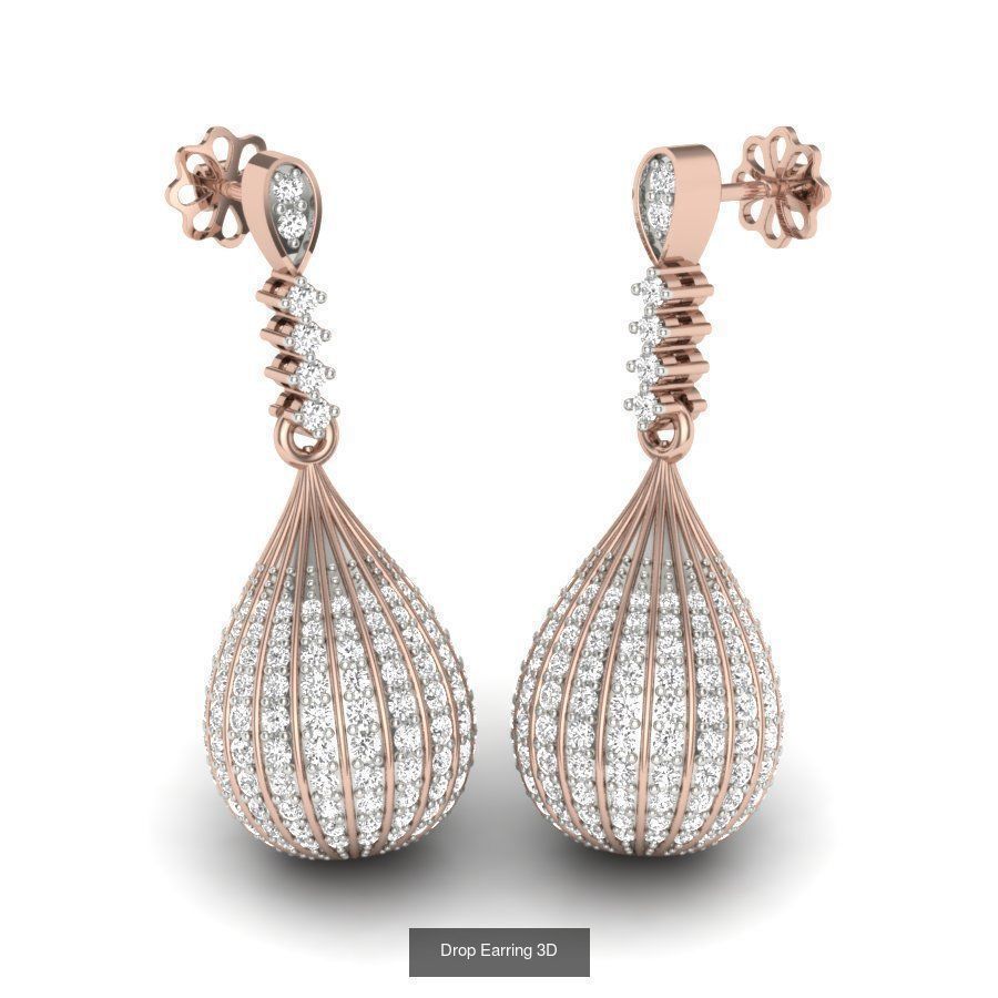 171 Women Long Earring 3dm STL Render Detail Bulk Collection _201