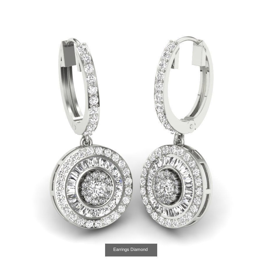 171 Women Long Earring 3dm STL Render Detail Bulk Collection _180