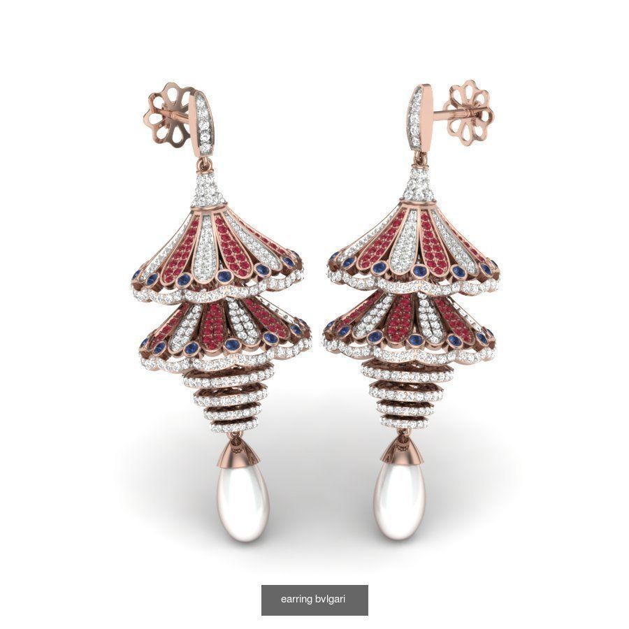 171 Women Long Earring 3dm STL Render Detail Bulk Collection _160