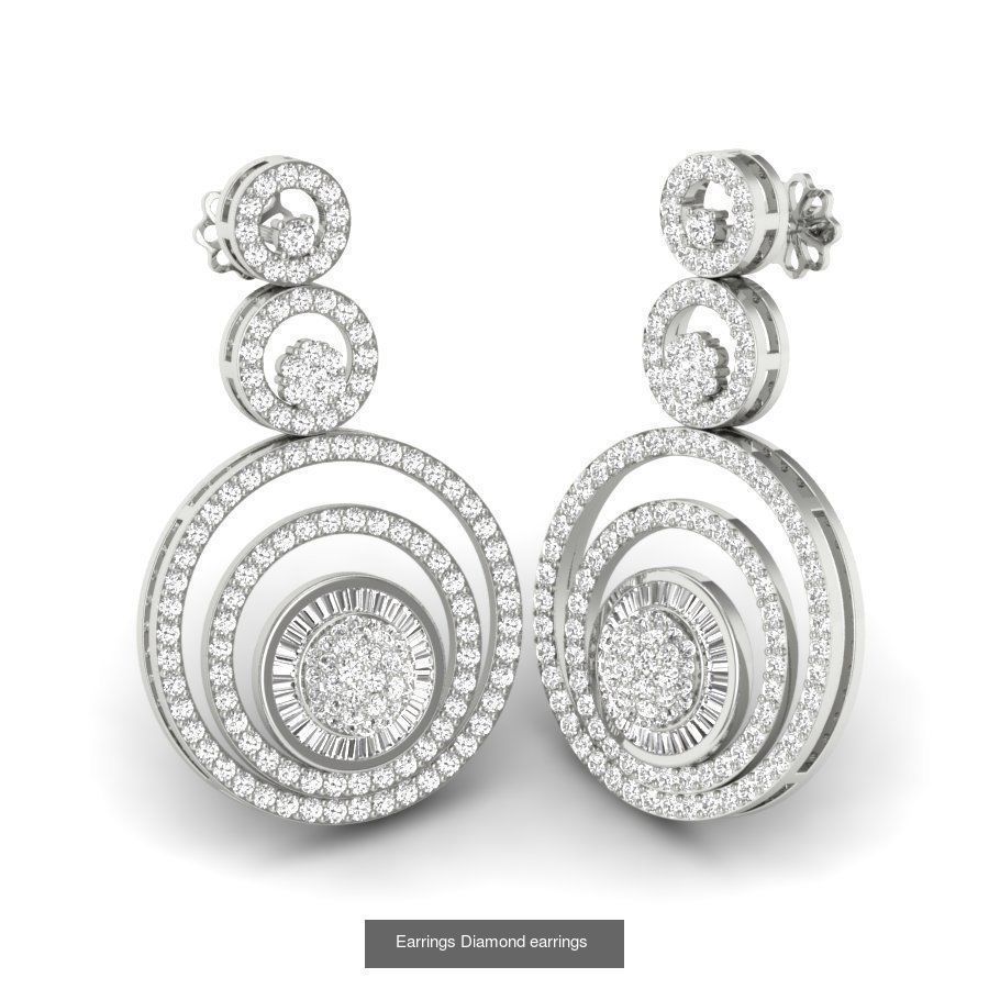 171 Women Long Earring 3dm STL Render Detail Bulk Collection _173
