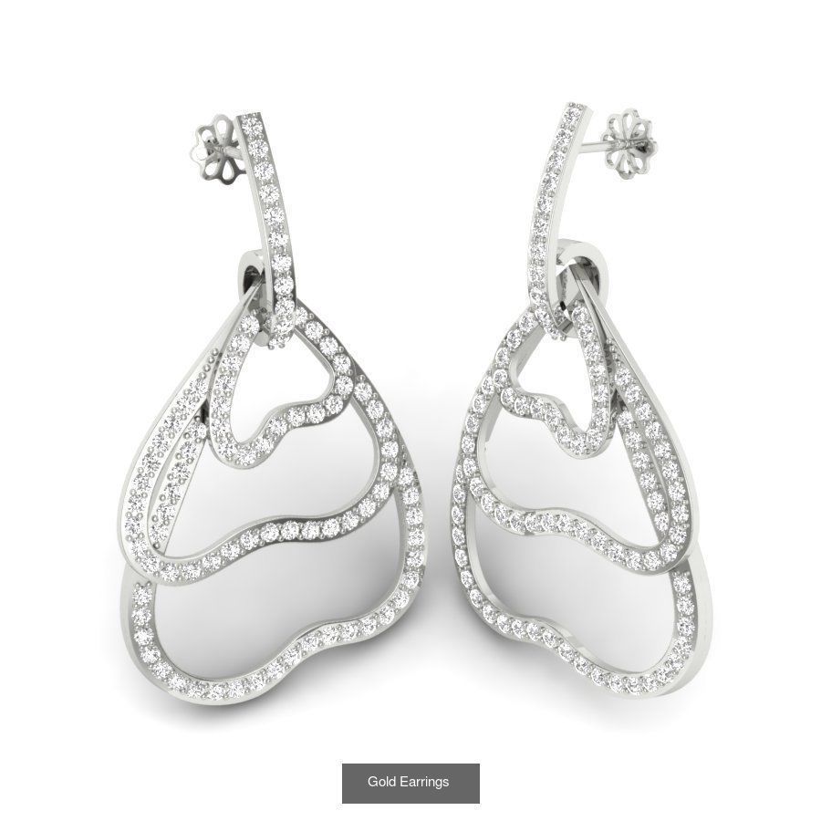 171 Women Long Earring 3dm STL Render Detail Bulk Collection _184