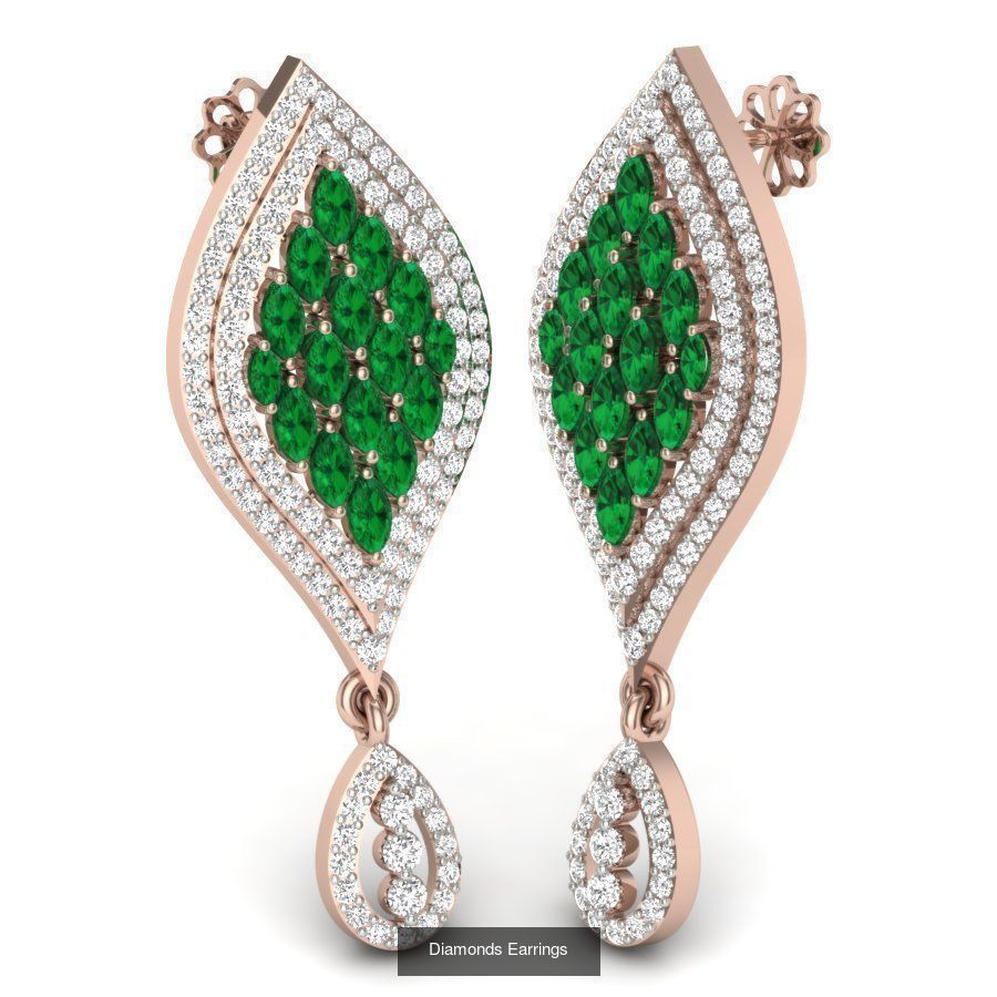 171 Women Long Earring 3dm STL Render Detail Bulk Collection _104