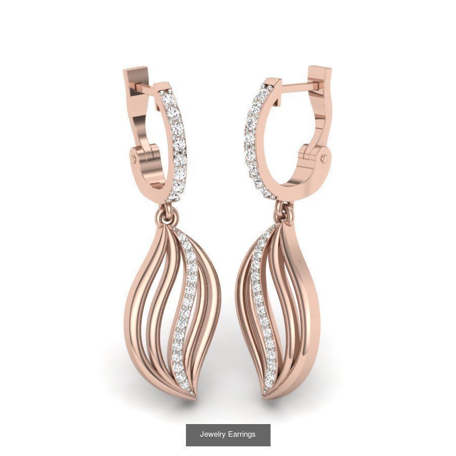 171 Women Long Earring 3dm STL Render Detail Bulk Collection _158