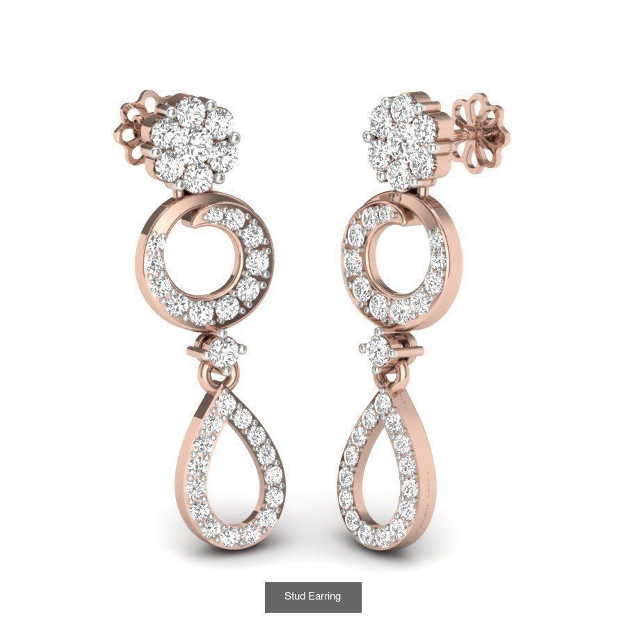 171 Women Long Earring 3dm STL Render Detail Bulk Collection _134