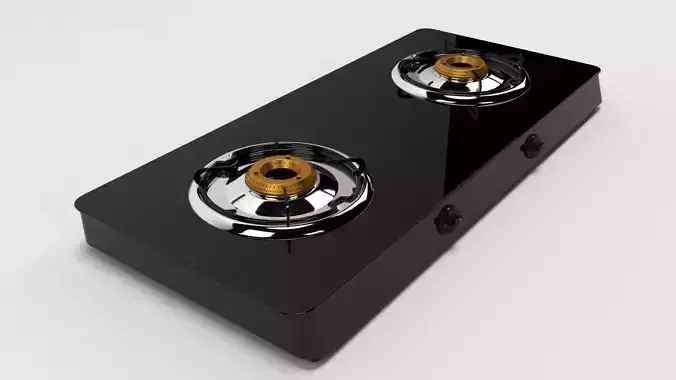 gas  stove Low-poly 3D model