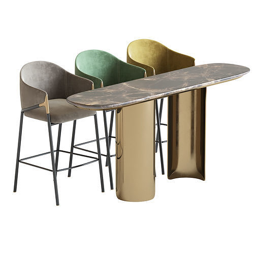 Gabriel Oval Table and Euler Counter 3D model 2