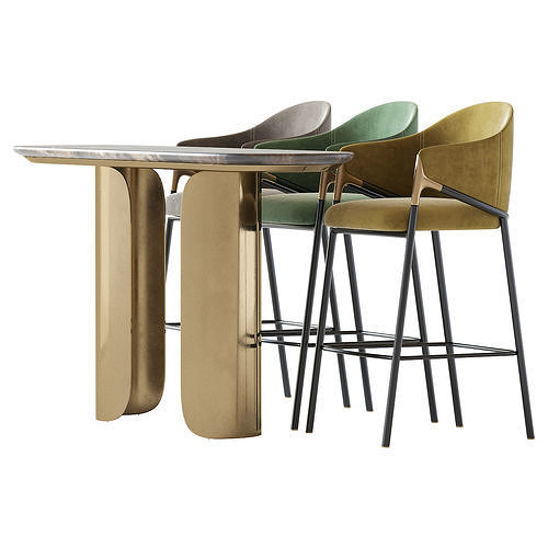 Gabriel Oval Table and Euler Counter 3D model 5
