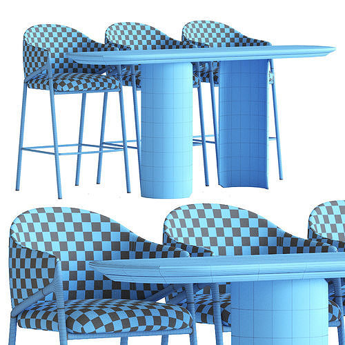 Gabriel Oval Table and Euler Counter 3D model 7