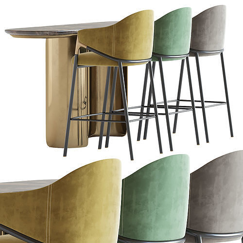 Gabriel Oval Table and Euler Counter 3D model 3