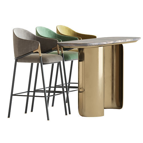 Gabriel Oval Table and Euler Counter 3D model 4
