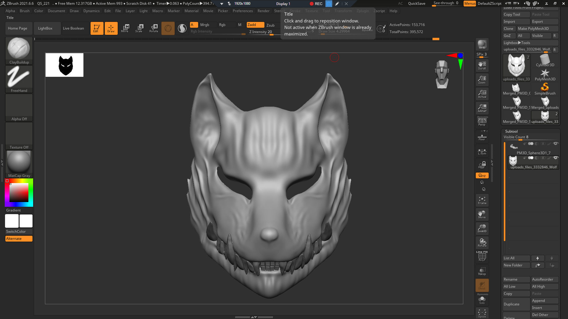 wolf mask 3D model_3