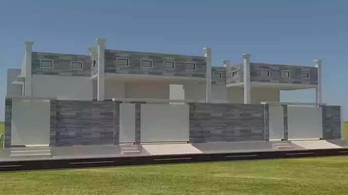 1000 yard fornt Elevation form karachi pakistan 3D model