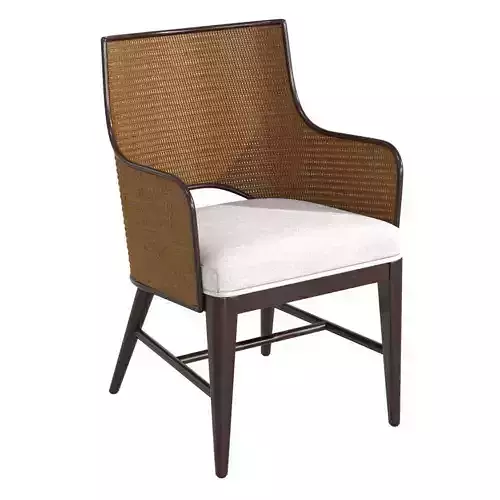 Palecek Avalon Arm Chair  Dark Walnut 3D model