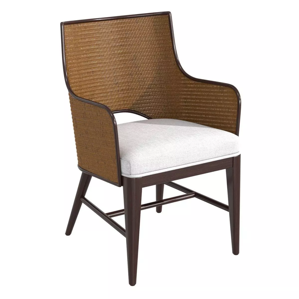 Palecek Avalon Arm Chair Dark Walnut 3D model_0