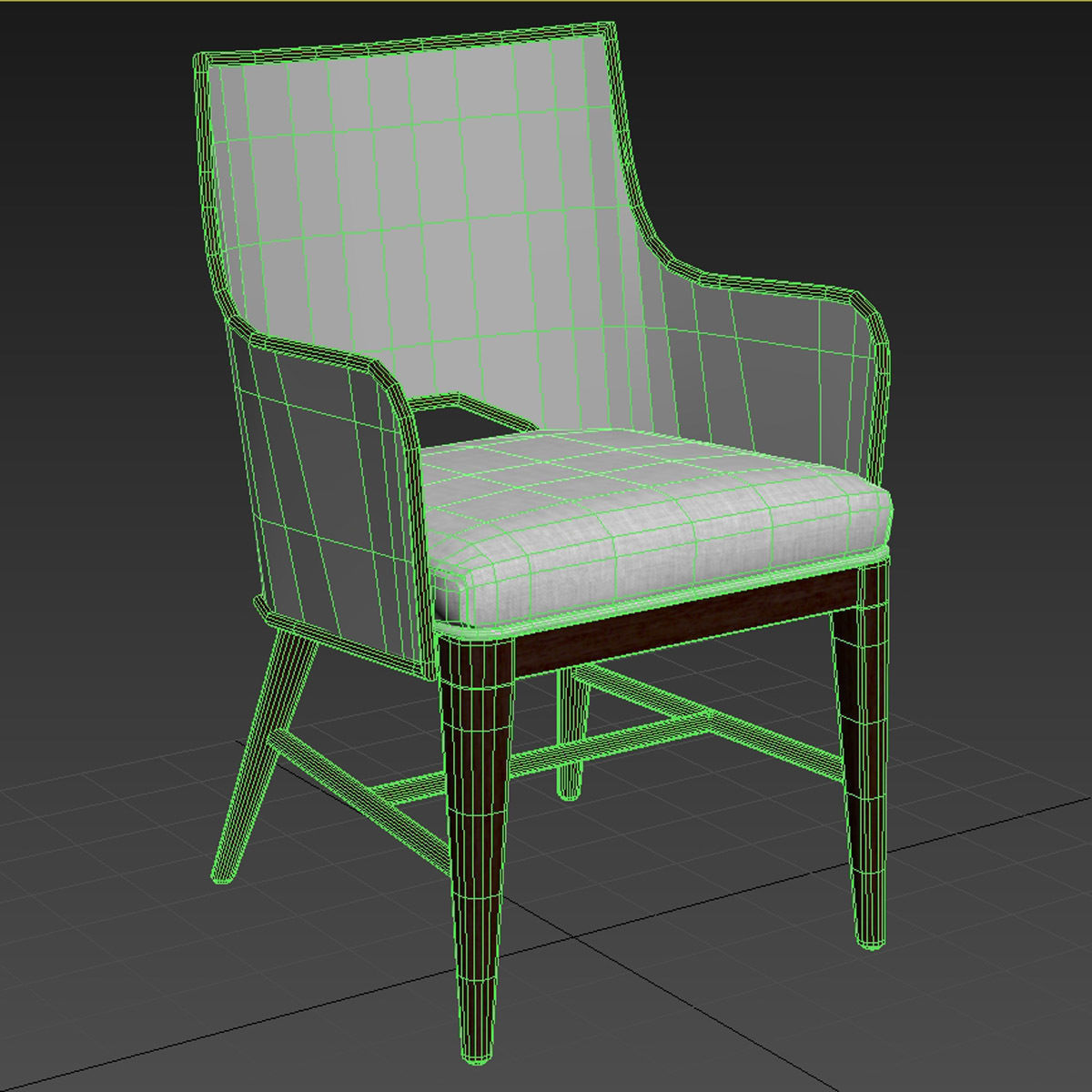 Palecek Avalon Arm Chair Dark Walnut 3D model_7