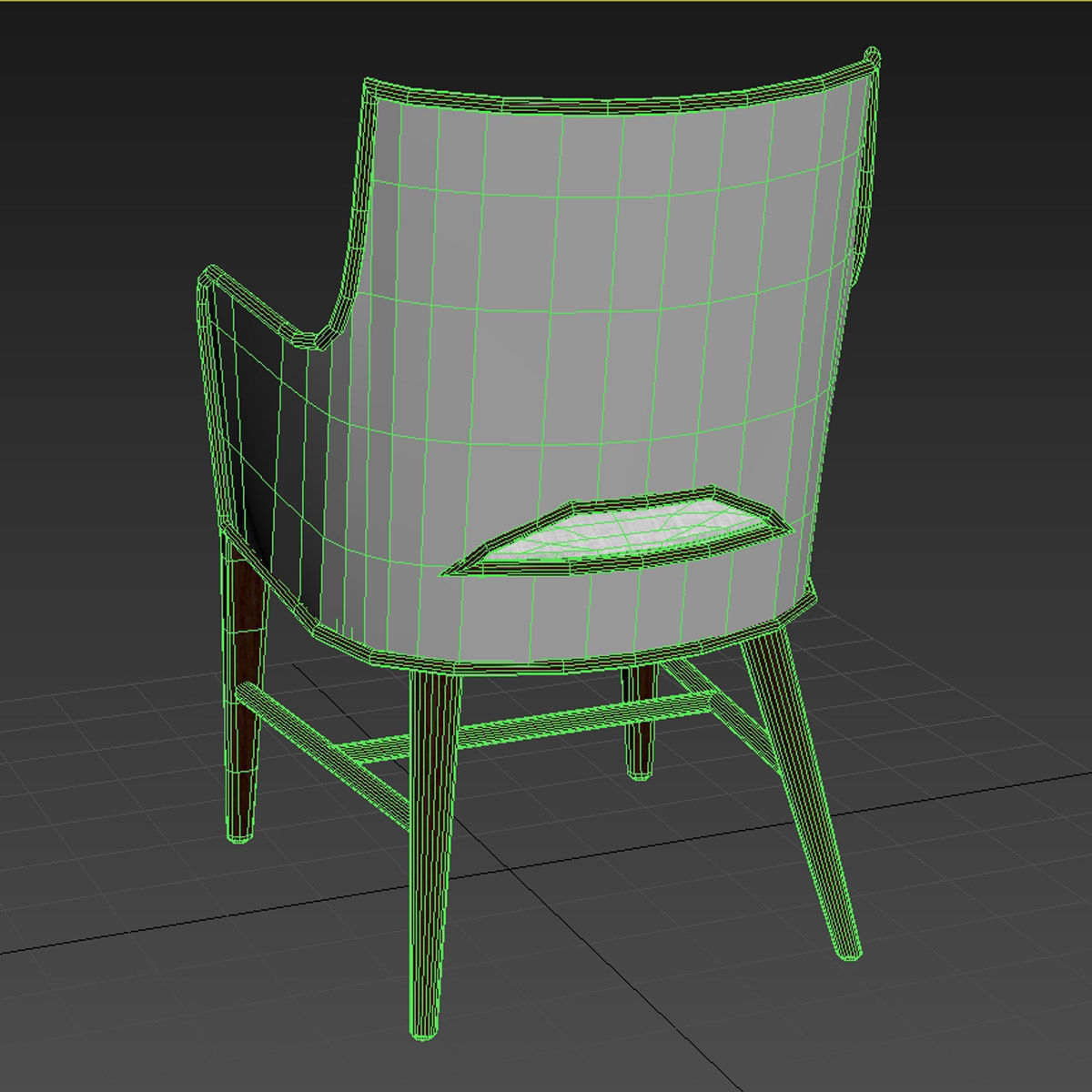 Palecek Avalon Arm Chair Dark Walnut 3D model_6