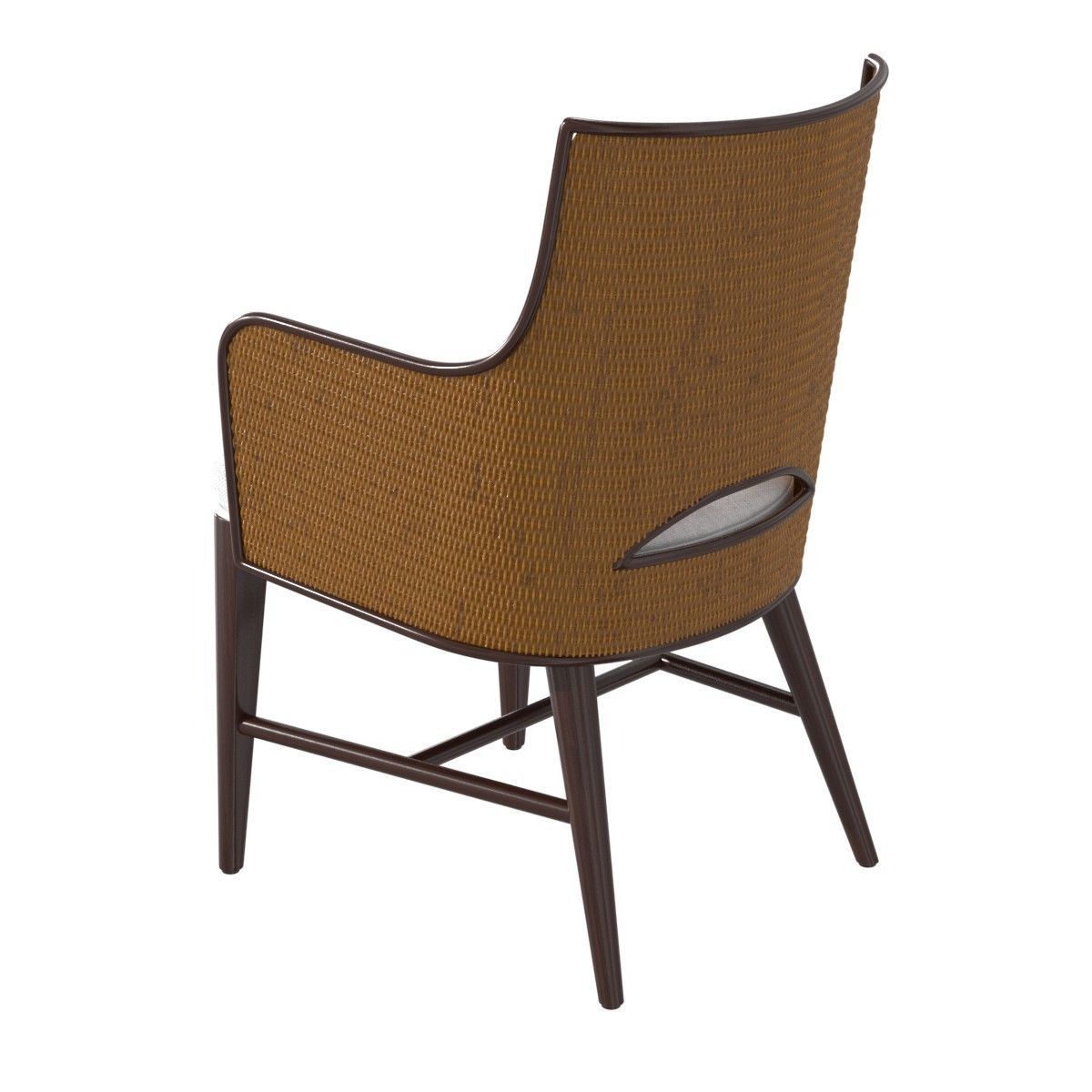 Palecek Avalon Arm Chair Dark Walnut 3D model_3