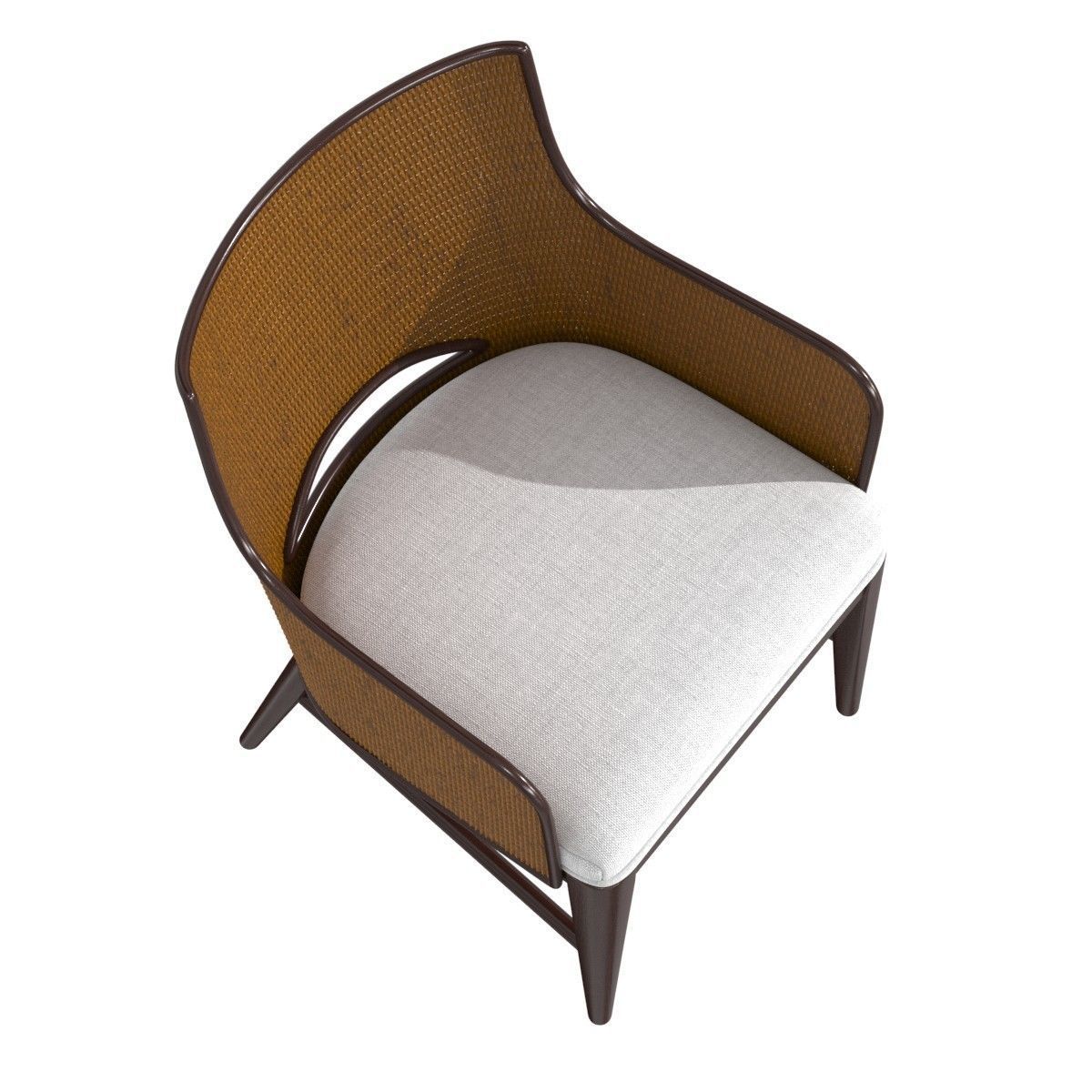Palecek Avalon Arm Chair Dark Walnut 3D model_5