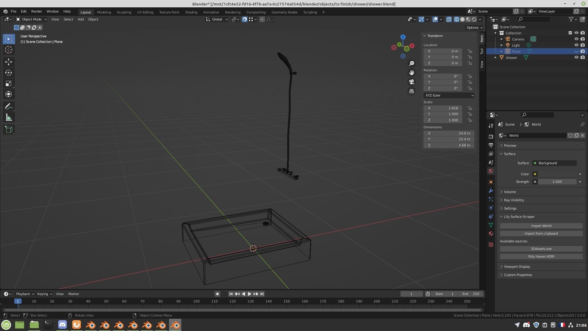 Shower sink 3D model_16
