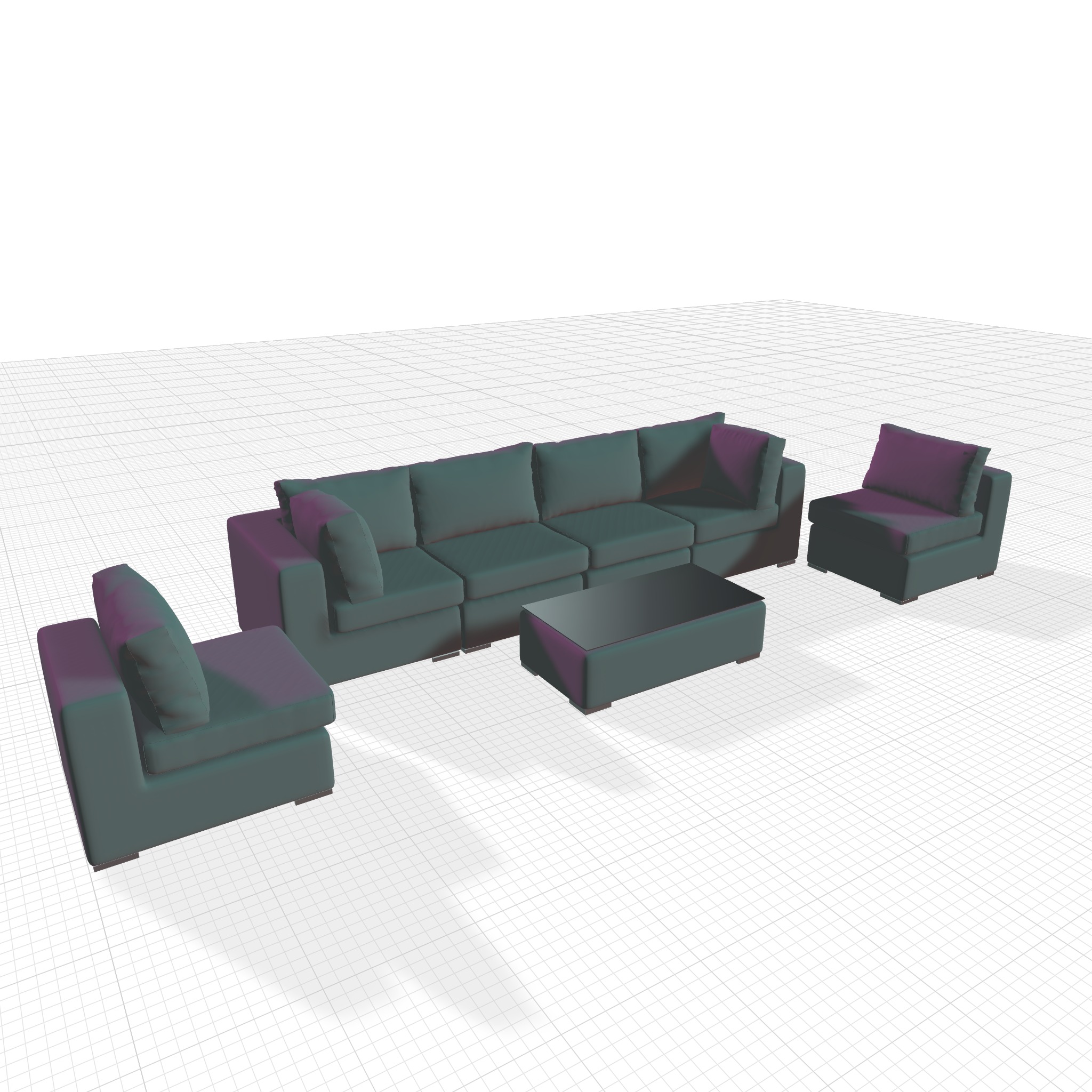 Keiran Wicker Rattan Seating Group  3D model_3