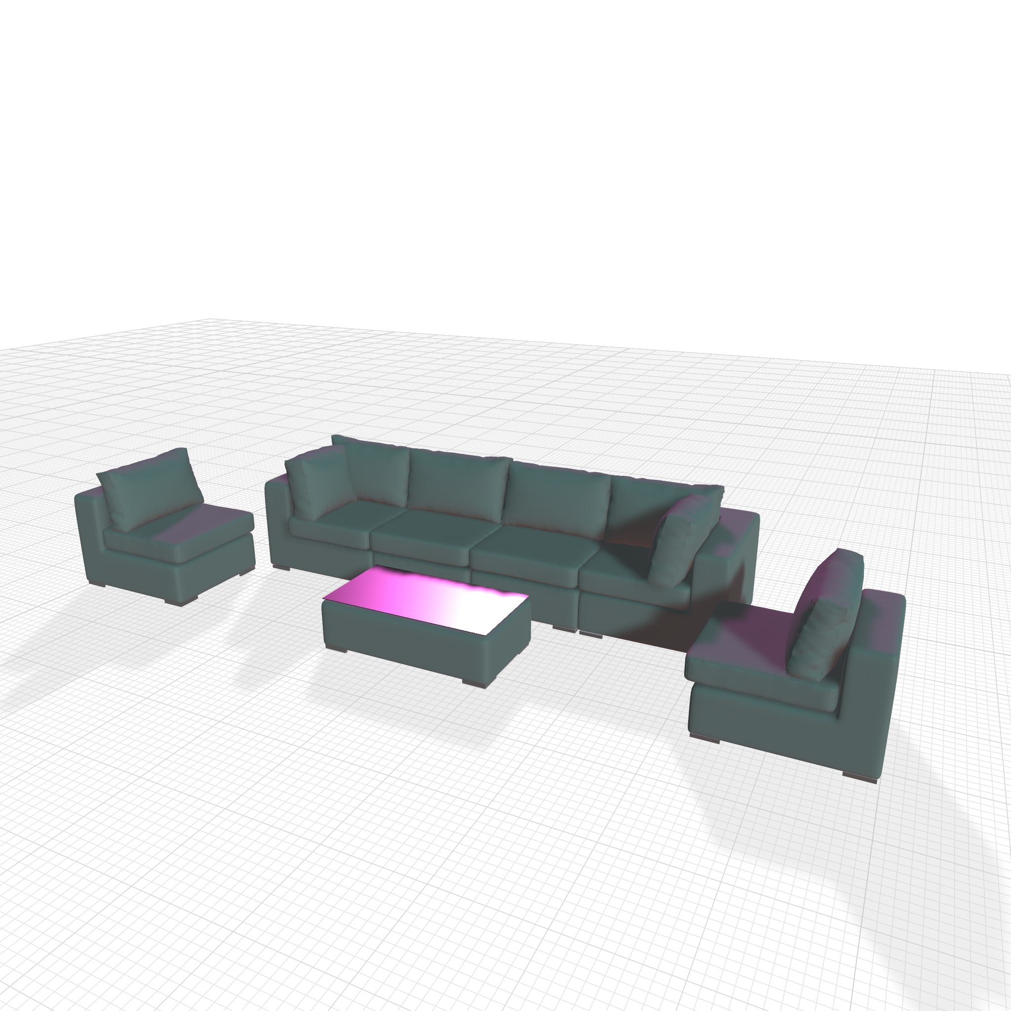 Keiran Wicker Rattan Seating Group  3D model_5