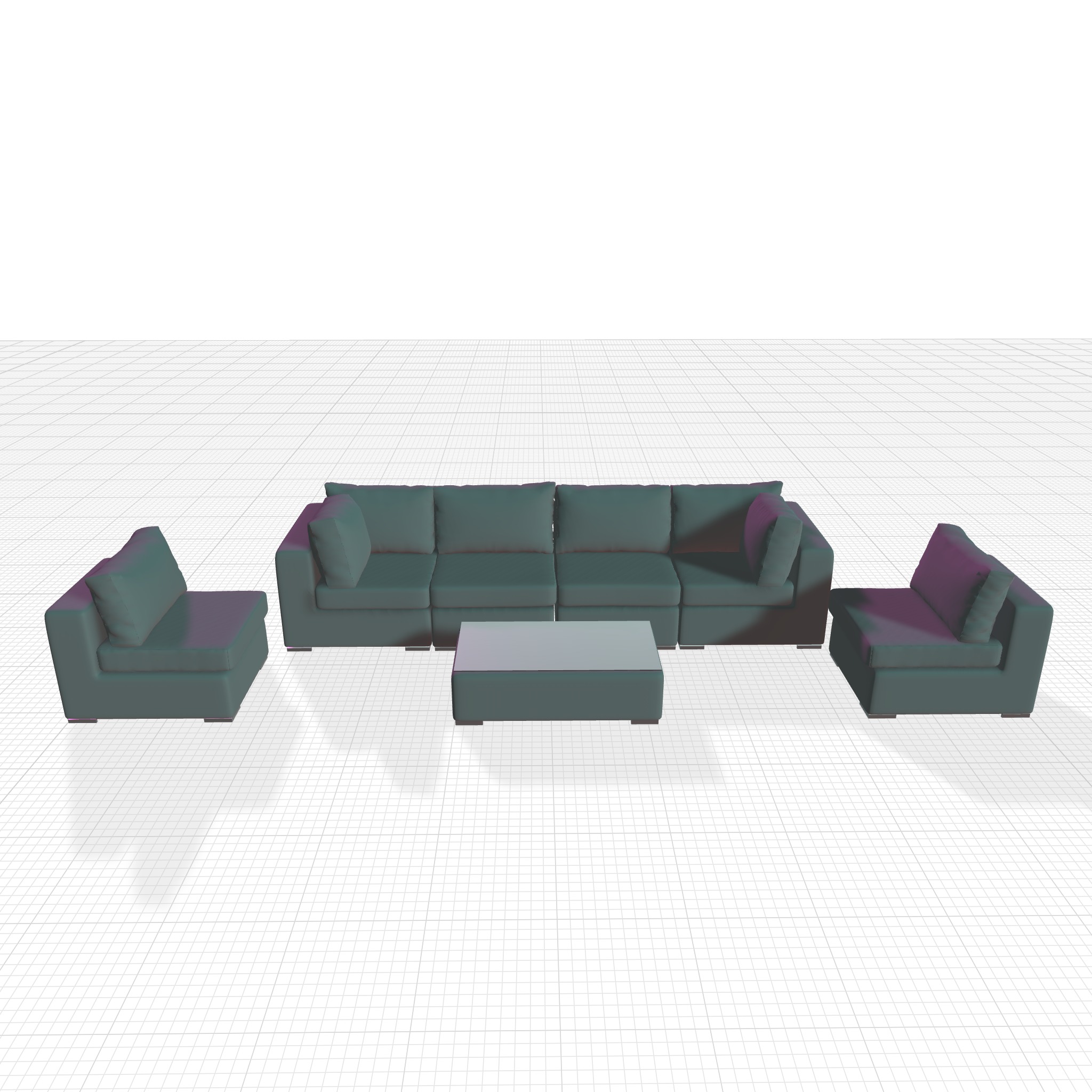 Keiran Wicker Rattan Seating Group  3D model_4
