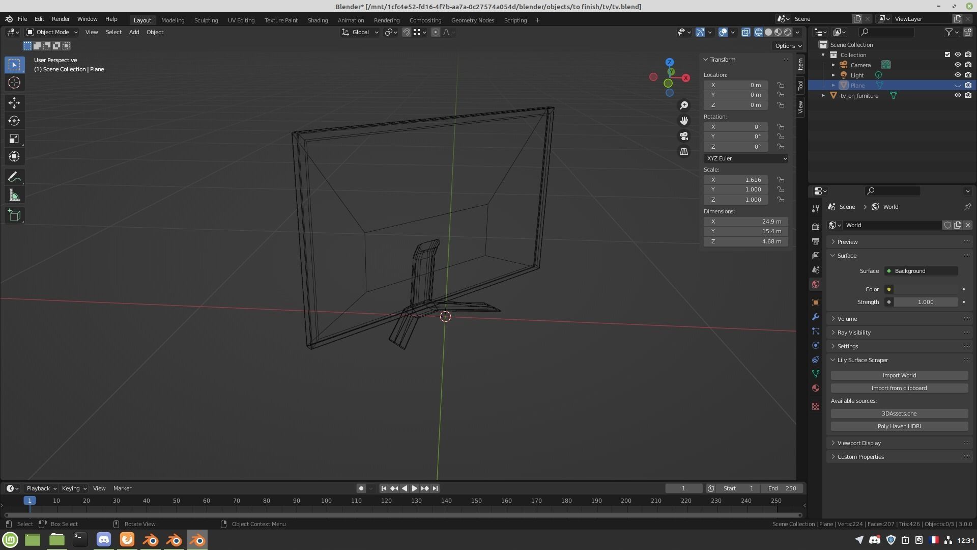 Television square 3D model_16