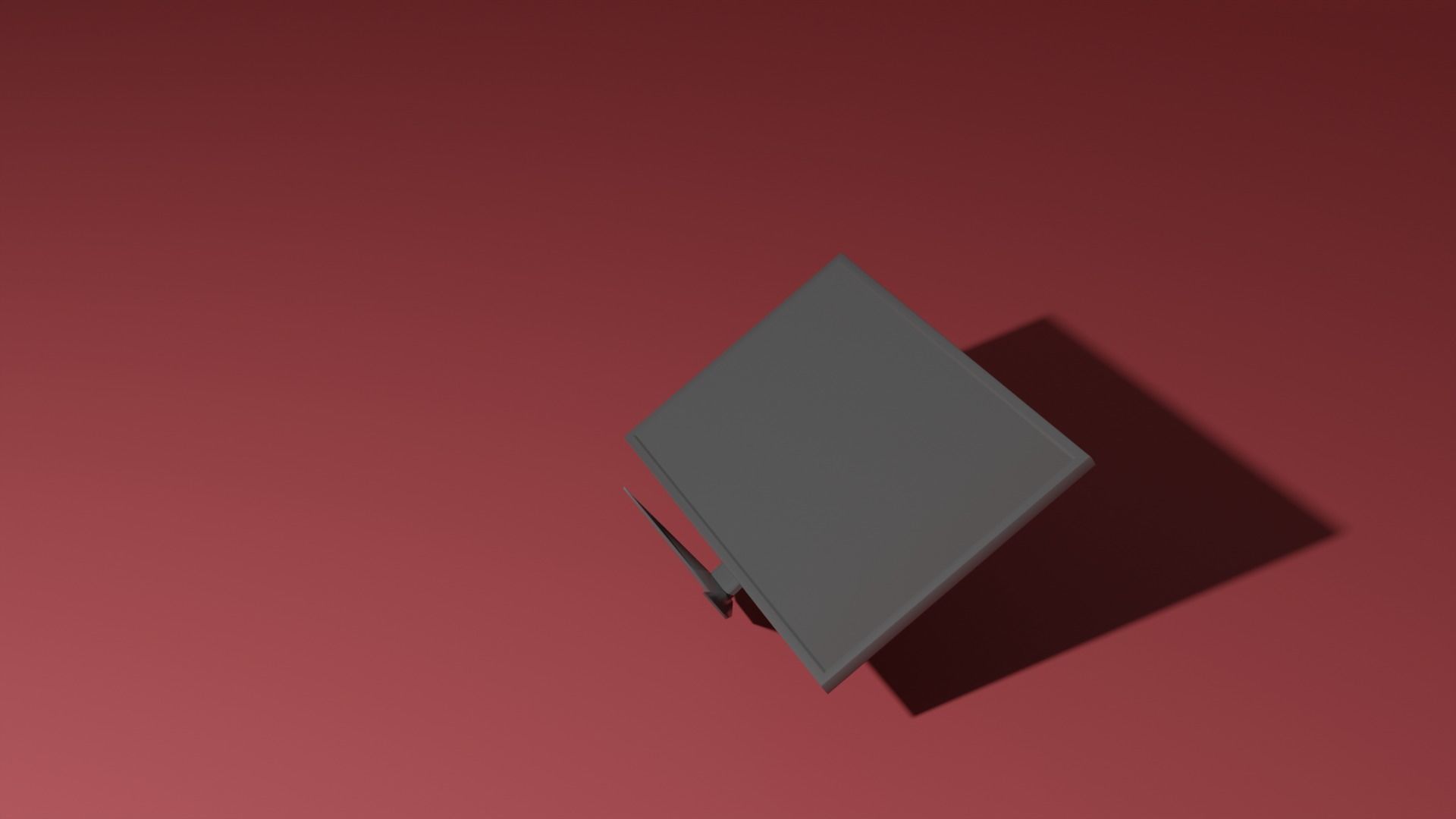 Television square 3D model_10